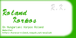 roland korpos business card